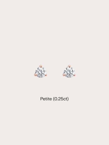 Martini Moissanite Stud Earring 0.25ct 18K Rose Gold (1) – Mondays Made Flower & Birthstone Jewelry Singapore