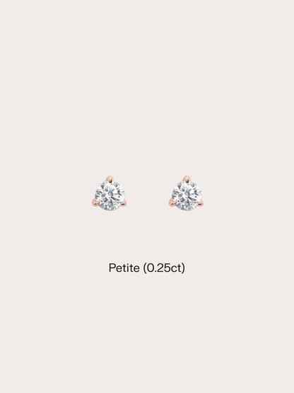 Martini Moissanite Stud Earring 0.25ct 18K Rose Gold (1) – Mondays Made Flower & Birthstone Jewelry Singapore