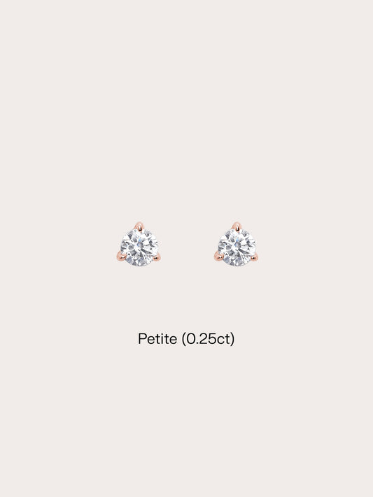 Martini Moissanite Stud Earring 0.25ct 18K Rose Gold (1) – Mondays Made Flower & Birthstone Jewelry Singapore