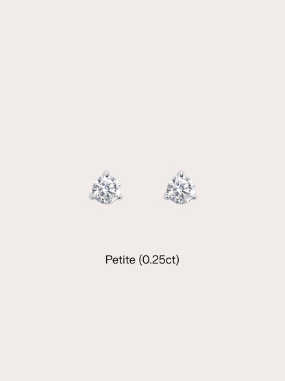 Martini Moissanite Stud Earring 0.25ct S925 Silver Rhodium (1) – Mondays Made Flower & Birthstone Jewelry Singapore