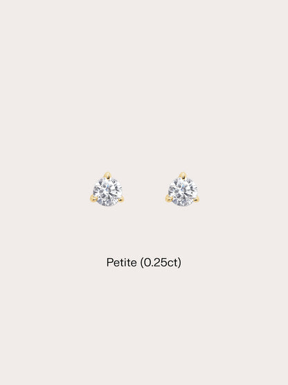 Martini Moissanite Stud Earring 0.25ct 18K Gold (1) – Mondays Made Flower & Birthstone Jewelry Singapore
