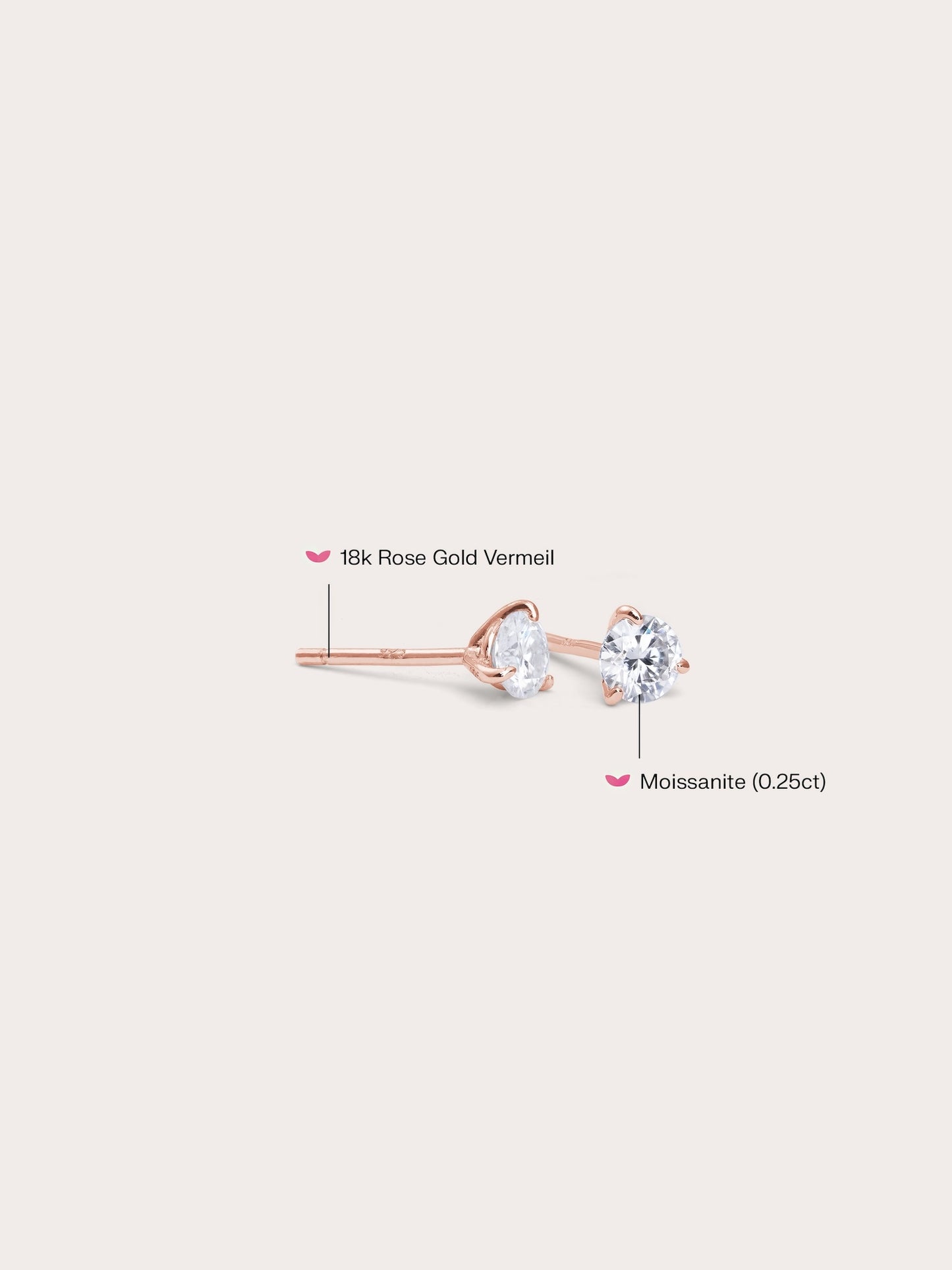 Martini Moissanite Stud Earrings (0.25ct)