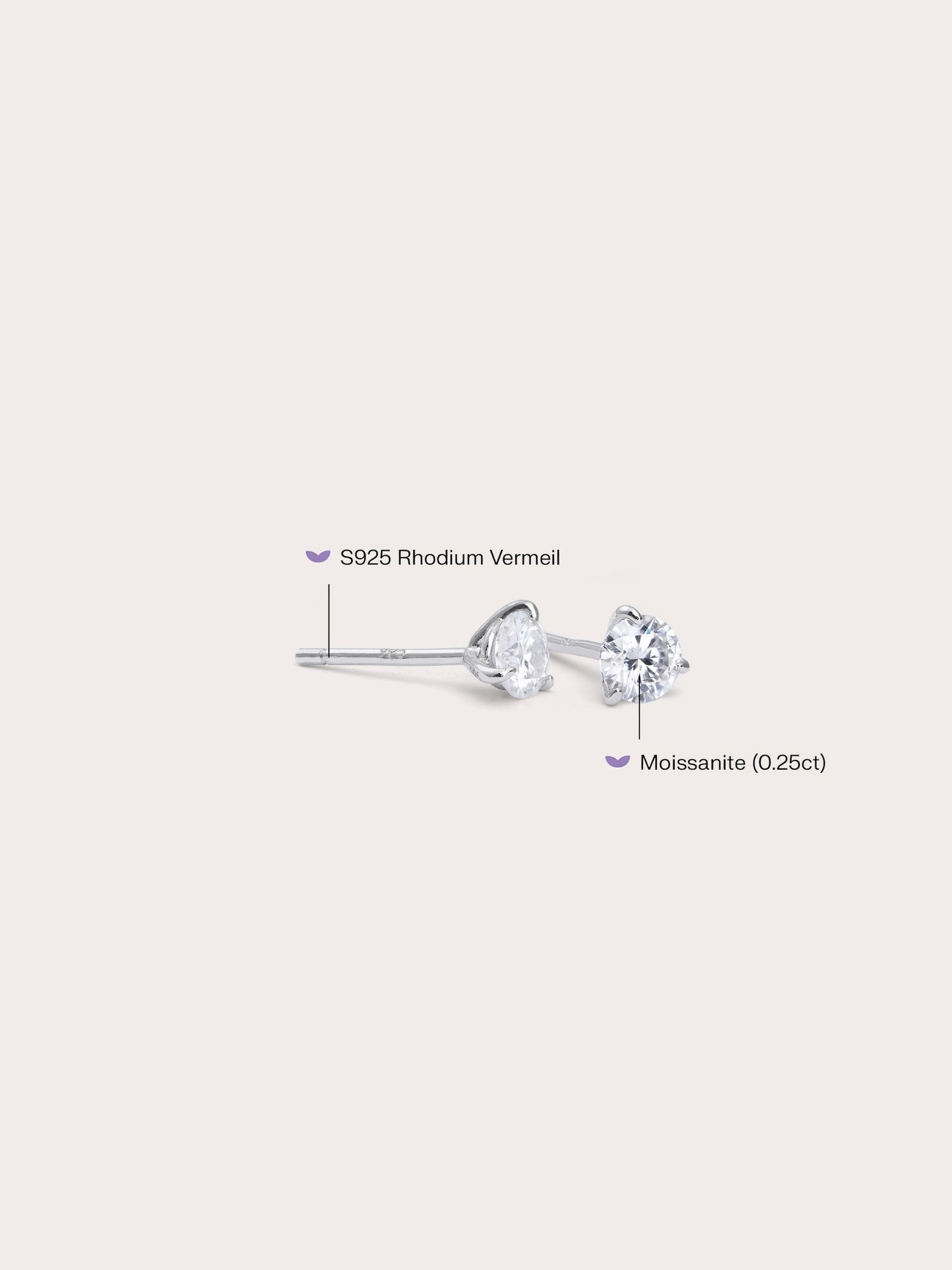 Martini Moissanite Stud Earrings (0.25ct)