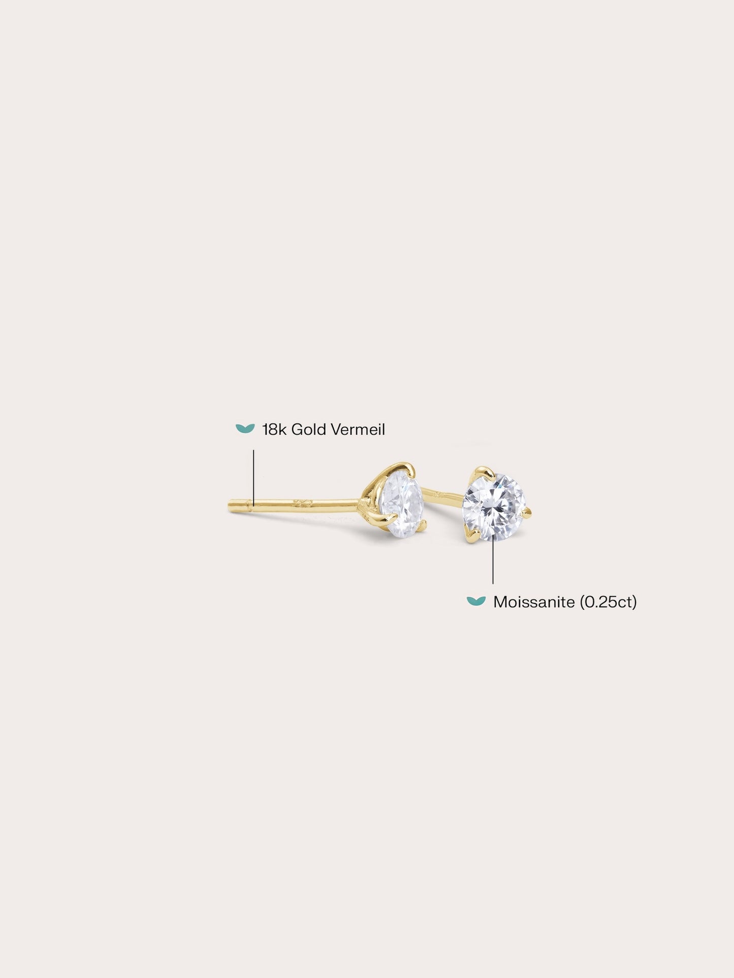 Martini Moissanite Stud Earrings (0.25ct)