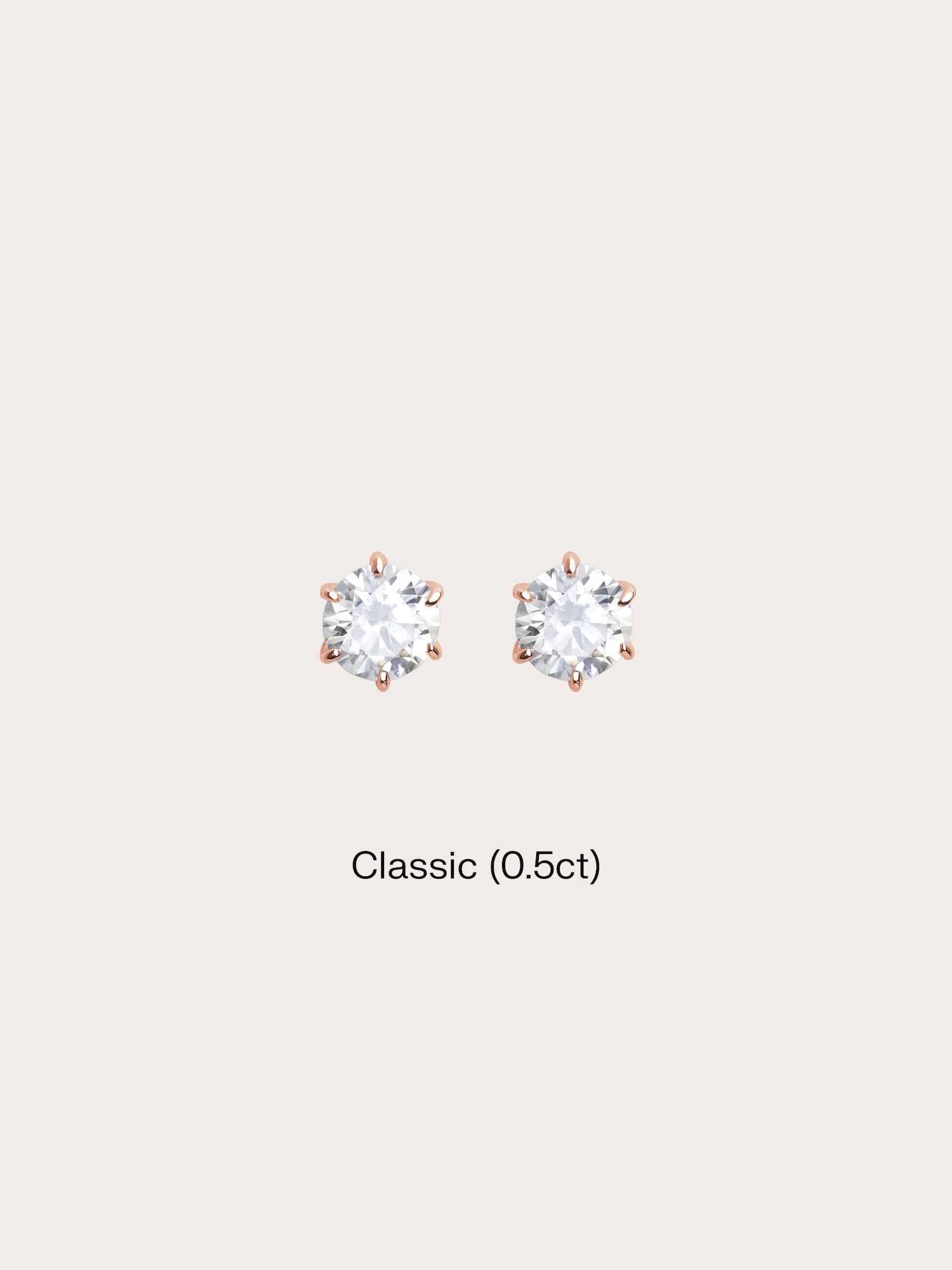 Martini Moissanite Stud Earrings (0.5ct) in 18k Rose Gold Vermeil from Mondays Made