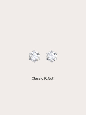 Martini Moissanite Stud Earring 0.5ct S925 Silver Rhodium (1) – Mondays Made Flower & Birthstone Jewelry Singapore