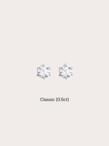 Martini Moissanite Stud Earring 0.5ct S925 Silver Rhodium (1) – Mondays Made Flower & Birthstone Jewelry Singapore