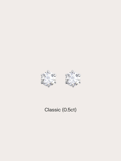 Martini Moissanite Stud Earring 0.5ct S925 Silver Rhodium (1) – Mondays Made Flower & Birthstone Jewelry Singapore