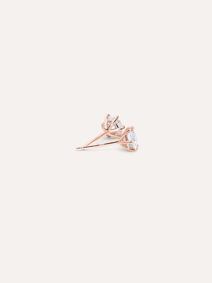 Martini Moissanite Stud Earring 0.5ct 18K Rose Gold (3) – Mondays Made Flower & Birthstone Jewelry Singapore