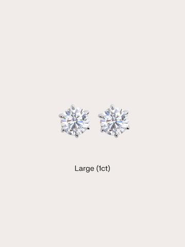 Martini Moissanite Stud Earring 1ct S925 Silver Rhodium (1) – Mondays Made Flower & Birthstone Jewelry Singapore