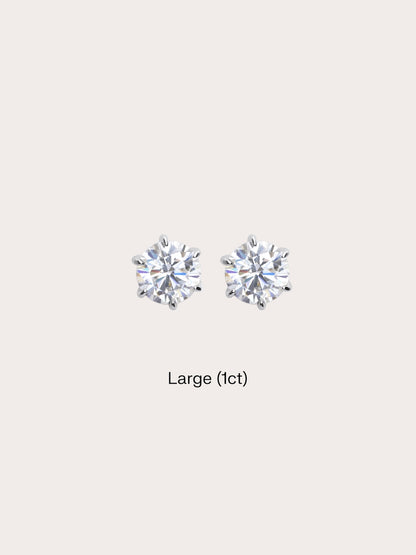 Martini Moissanite Stud Earring 1ct S925 Silver Rhodium (1) – Mondays Made Flower & Birthstone Jewelry Singapore