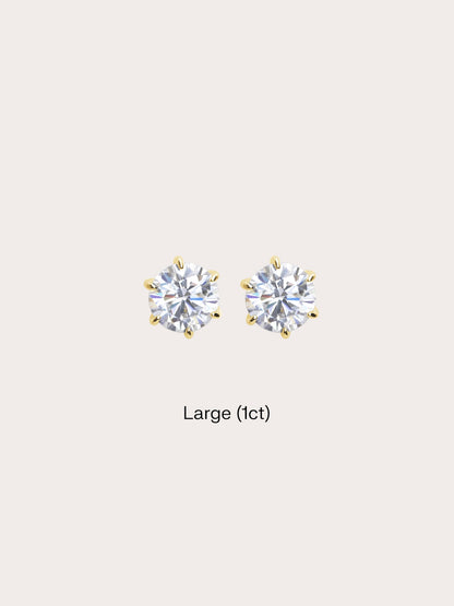 Martini Moissanite Stud Earring 1ct 18K Gold (1) – Mondays Made Flower & Birthstone Jewelry Singapore