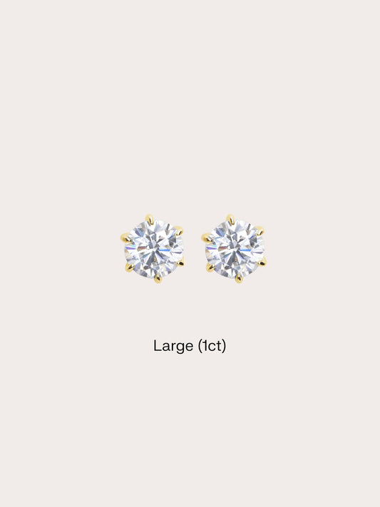 Martini Moissanite Stud Earring 1ct 18K Gold (1) – Mondays Made Flower & Birthstone Jewelry Singapore