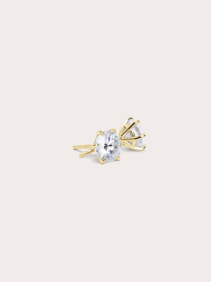 Martini Moissanite Stud Earring 1ct 18K Gold (3) – Mondays Made Flower & Birthstone Jewelry Singapore