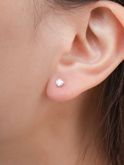 Martini Moissanite Stud Earrings 0.25ct S925 Silver Rhodium (1) – Mondays Made Flower & Birthstone Jewelry Singapore