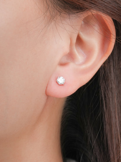 Martini Moissanite Stud Earrings 0.5ct S925 Silver Rhodium (1) – Mondays Made Flower & Birthstone Jewelry Singapore