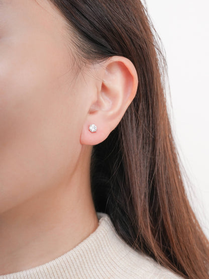 Martini Moissanite Stud Earrings 0.5ct S925 Silver Rhodium (2) – Mondays Made Flower & Birthstone Jewelry Singapore