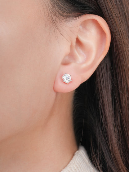 Martini Moissanite Stud Earrings 1ct S925 Silver Rhodium (1) – Mondays Made Flower & Birthstone Jewelry Singapore