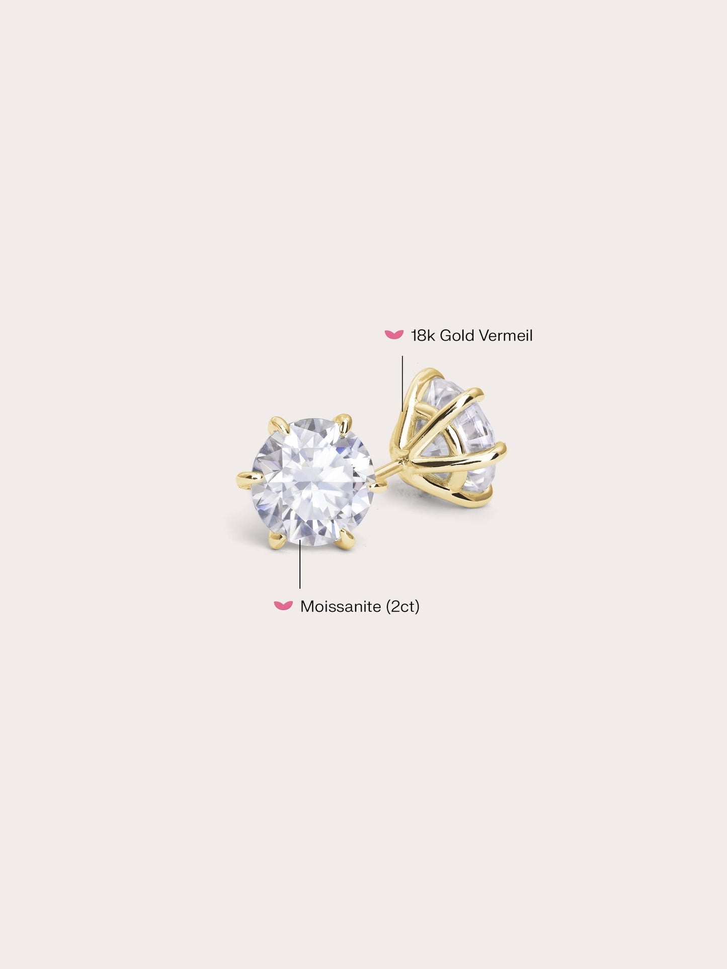 Martini Moissanite Stud Earrings (2ct)