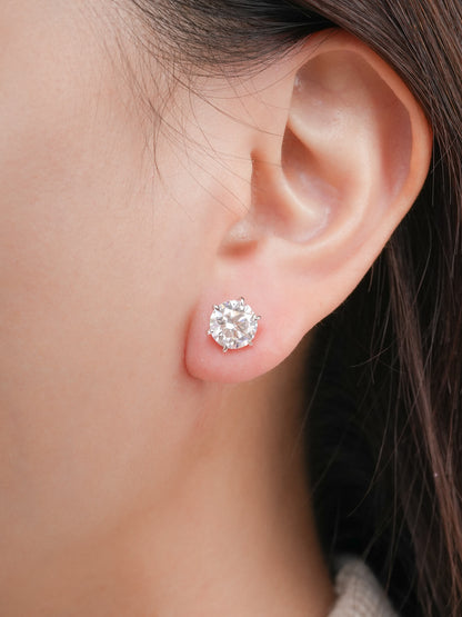 Martini Moissanite Stud Earrings 2ct S925 Silver Rhodium (2) – Mondays Made Flower & Birthstone Jewelry Singapore
