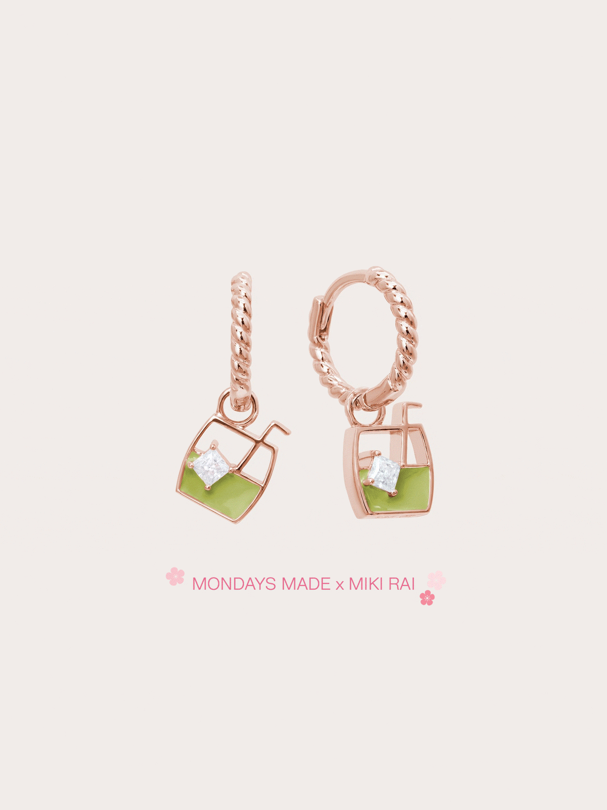 Matcha Latte Huggie Earrings - Reversible