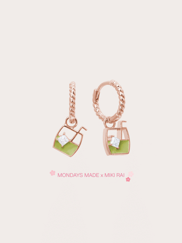Matcha Latte Huggie Earrings - Reversible