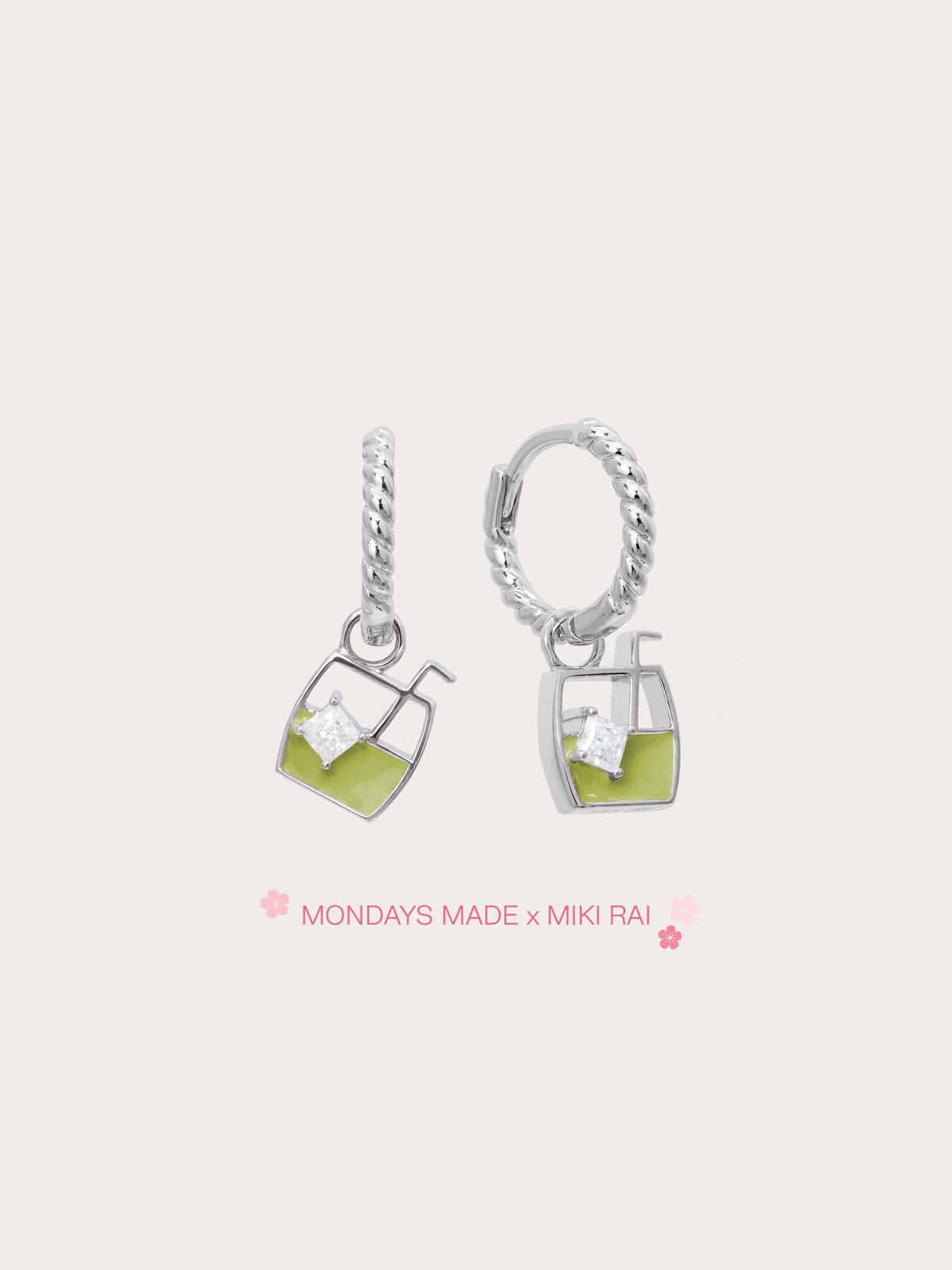 Matcha Latte Huggie Earrings - Reversible