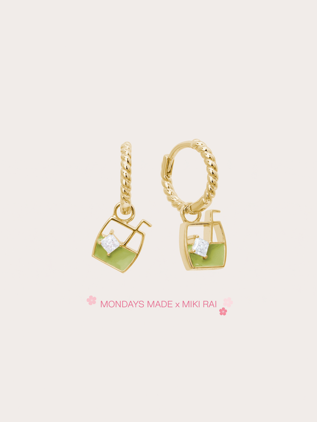 Matcha Latte Huggie Earrings - Reversible