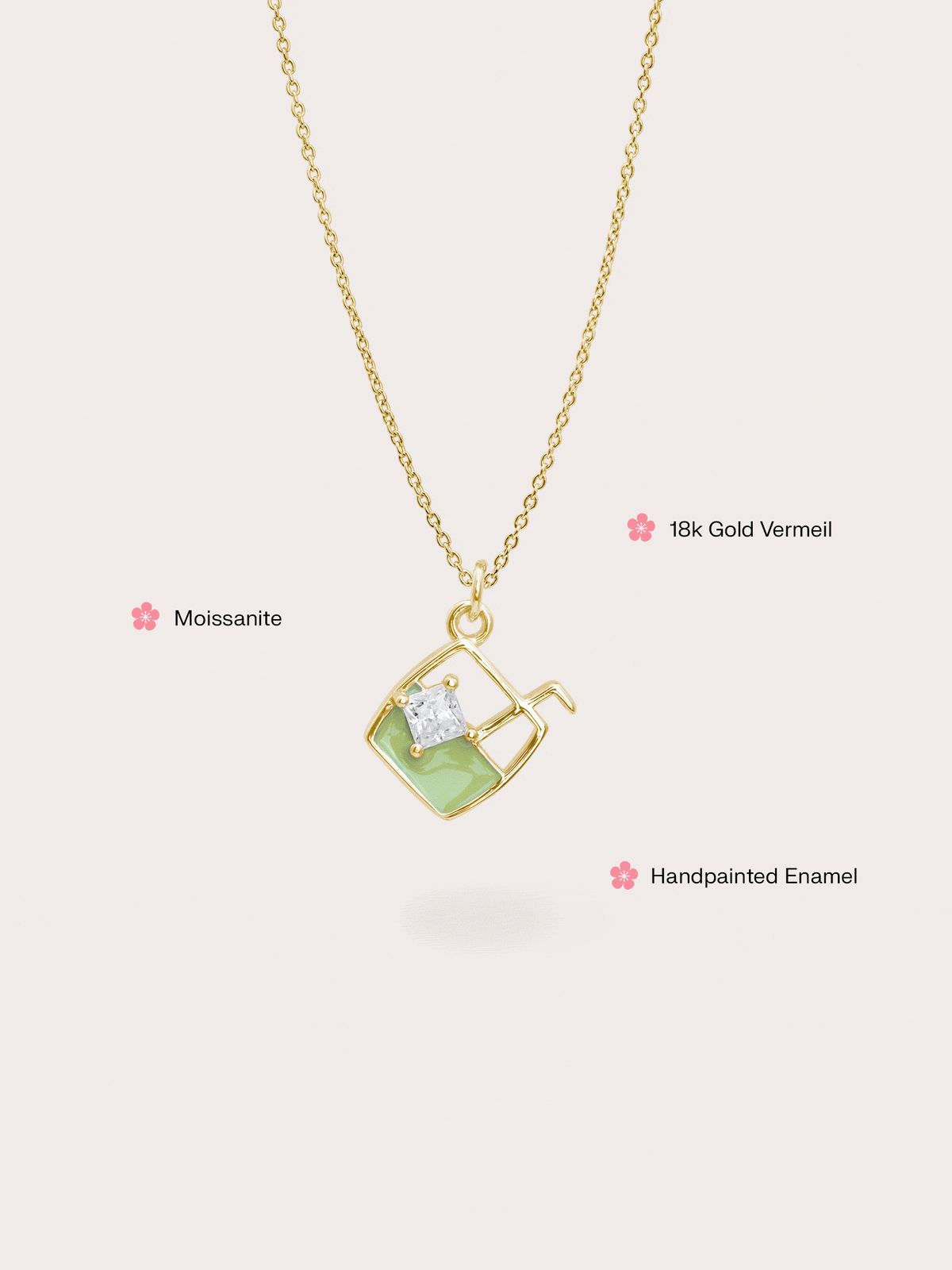Matcha Latte Necklace - Reversible