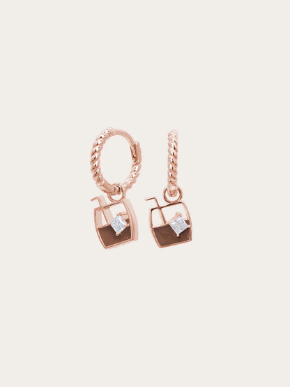Matcha Latte Huggie Earrings - Reversible