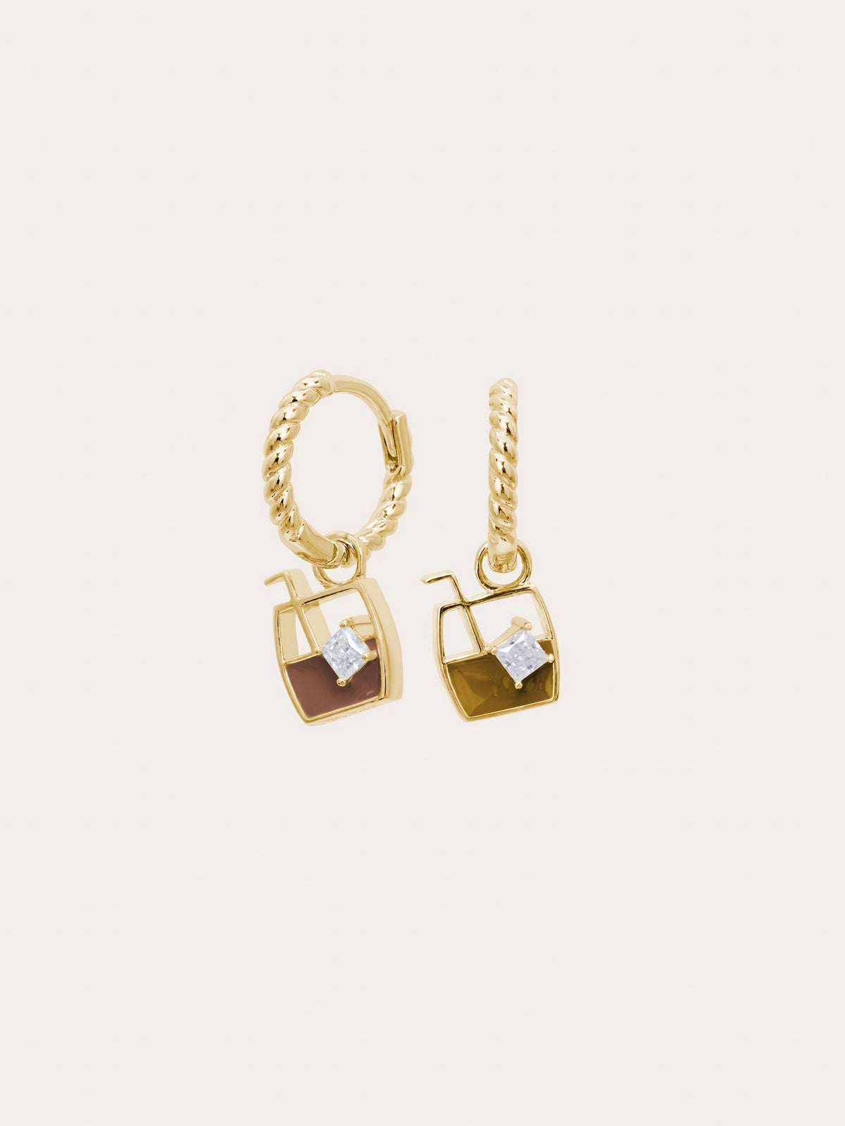 Matcha Latte Huggie Earrings - Reversible