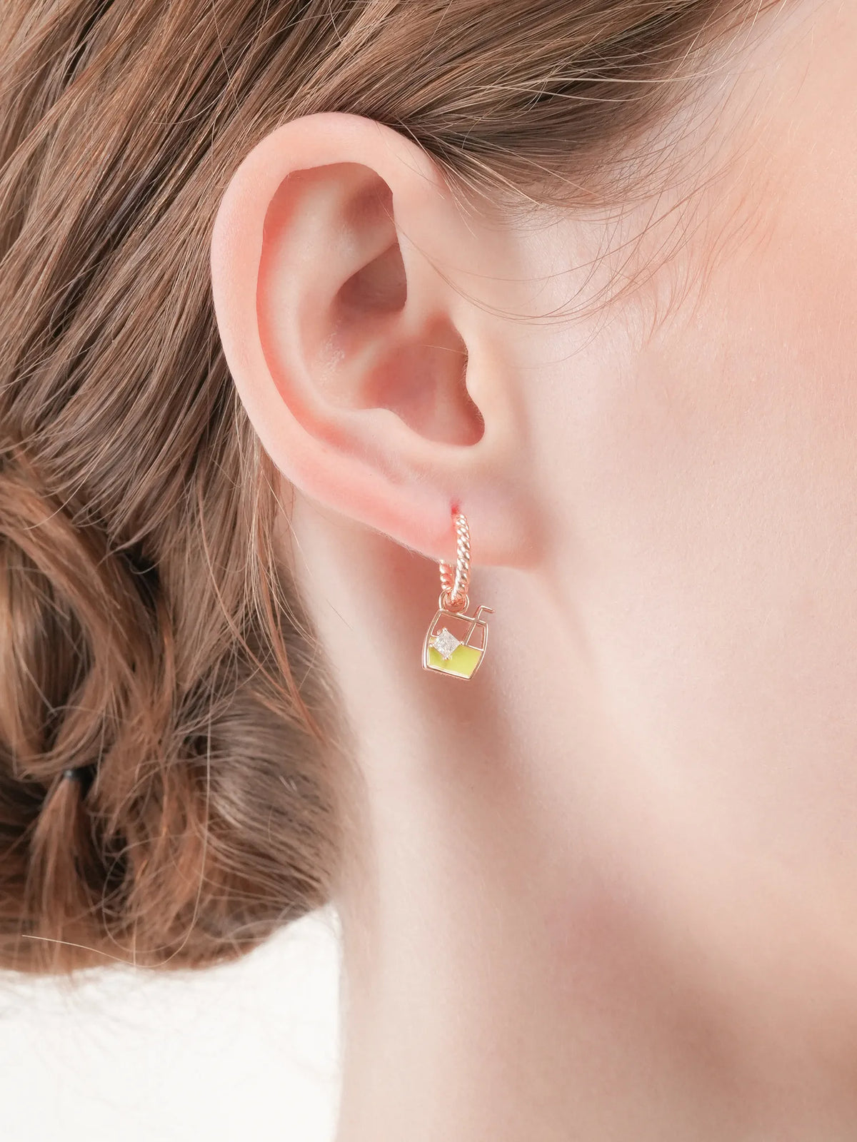 Matcha Latte Huggie Earrings - Reversible
