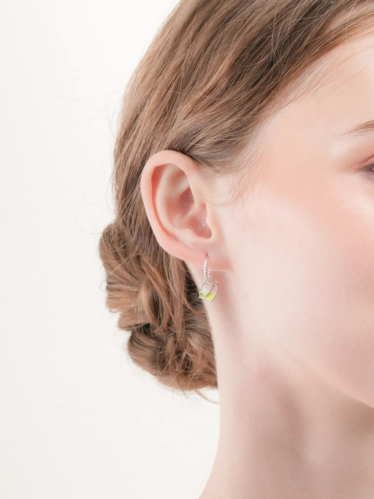 Matcha Latte Huggie Earrings - Reversible