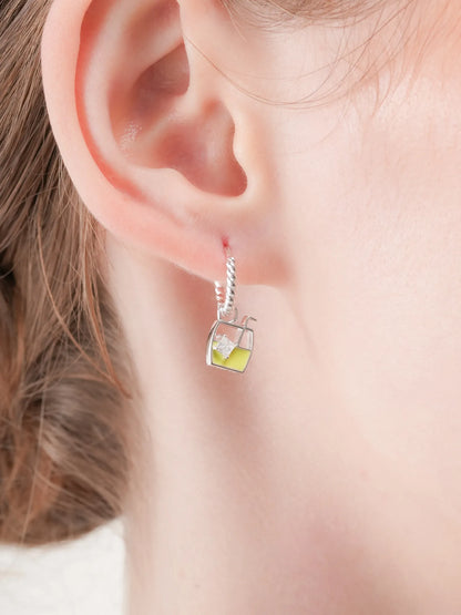Matcha Latte Huggie Earrings - Reversible