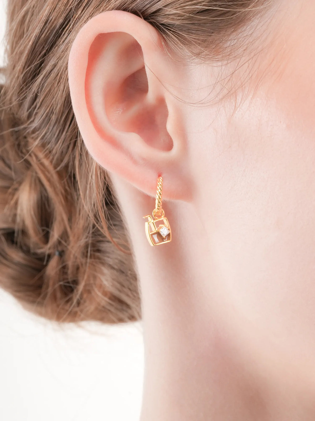 Matcha Latte Huggie Earrings - Reversible