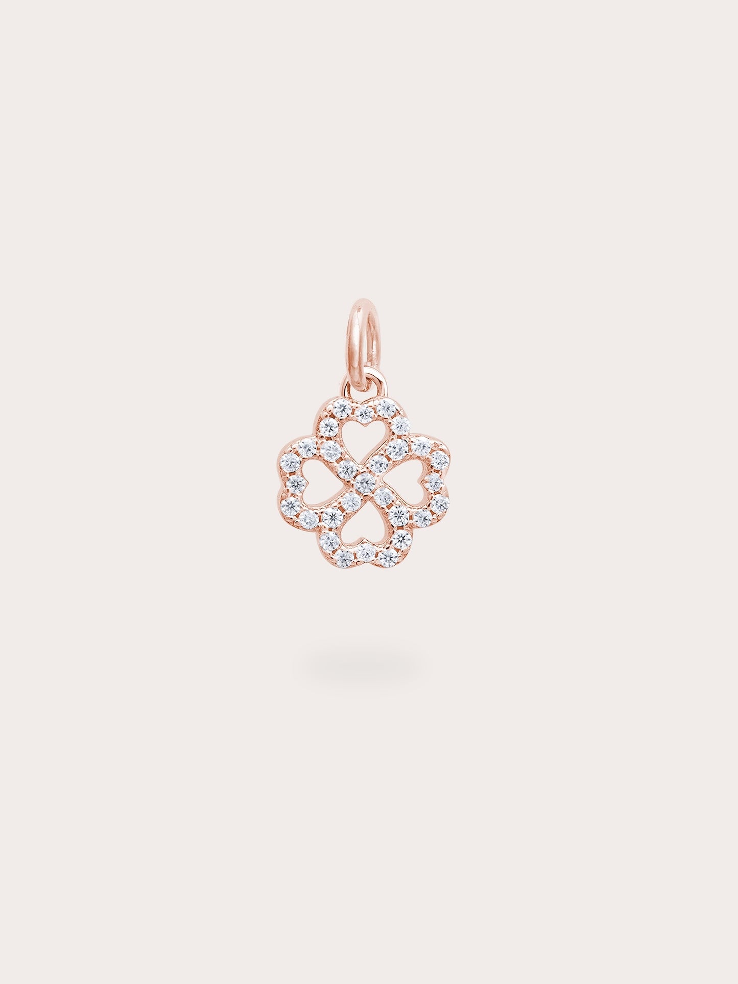 Mint Clover Charm - Reversible Enamel Moissanite