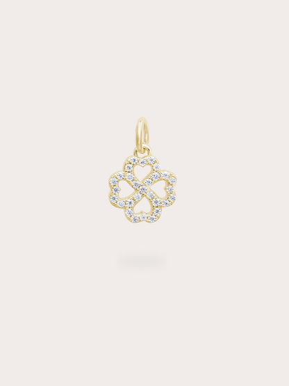 Mint Clover Charm Reversible Enamel Moissanite 18K Gold (4) – Mondays Made Flower & Birthstone Jewelry Singapore