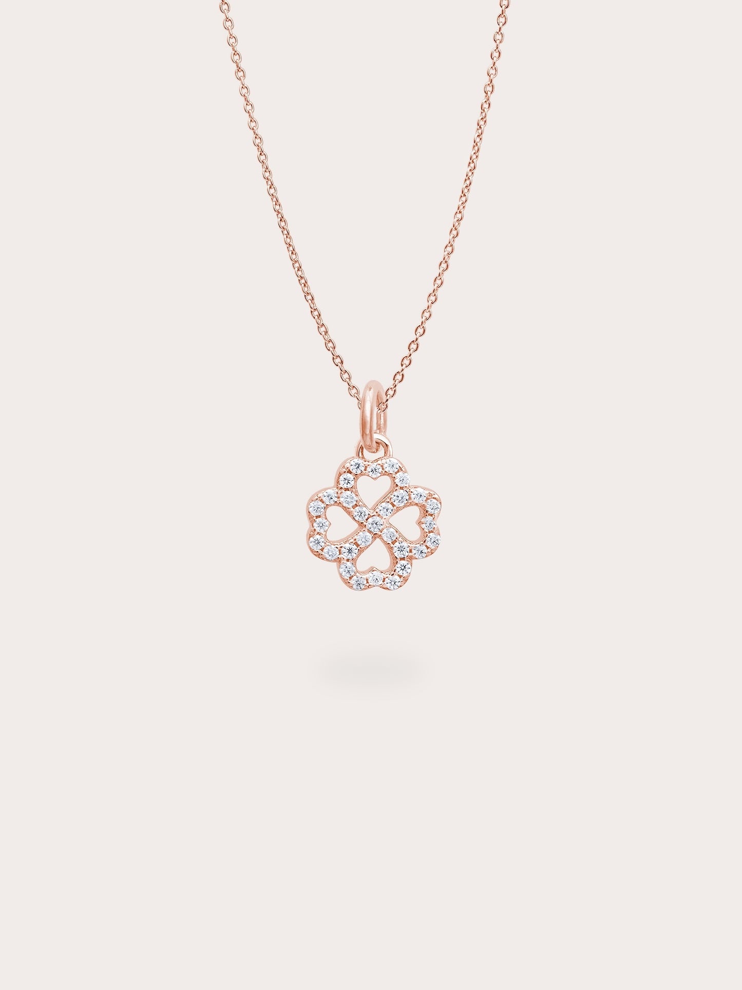 Mint Clover Necklace - Reversible Enamel Moissanite