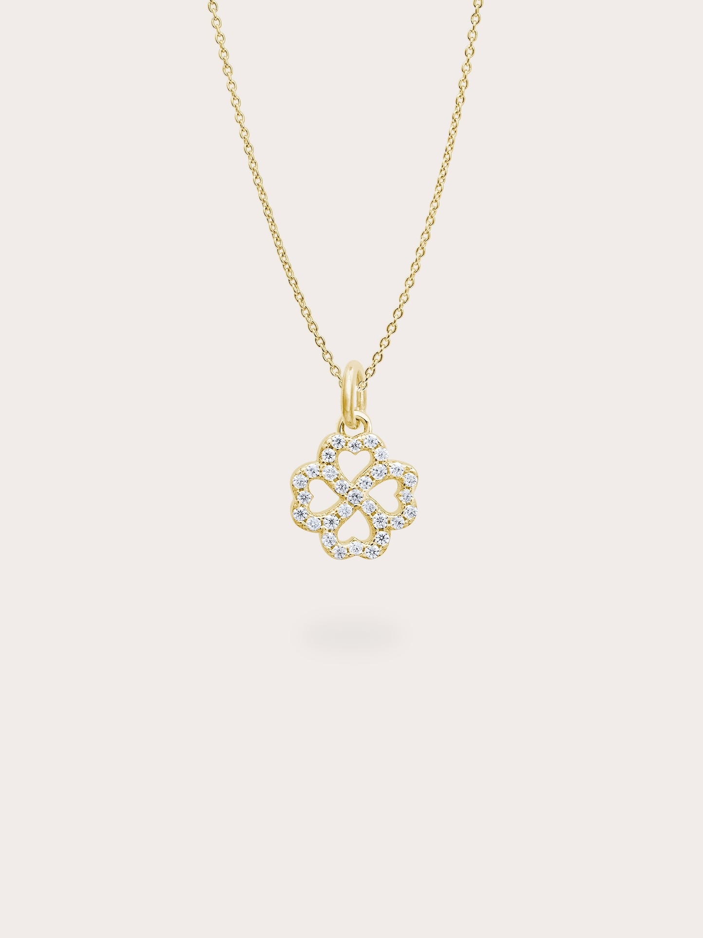Mint Clover Necklace - Reversible Enamel Moissanite