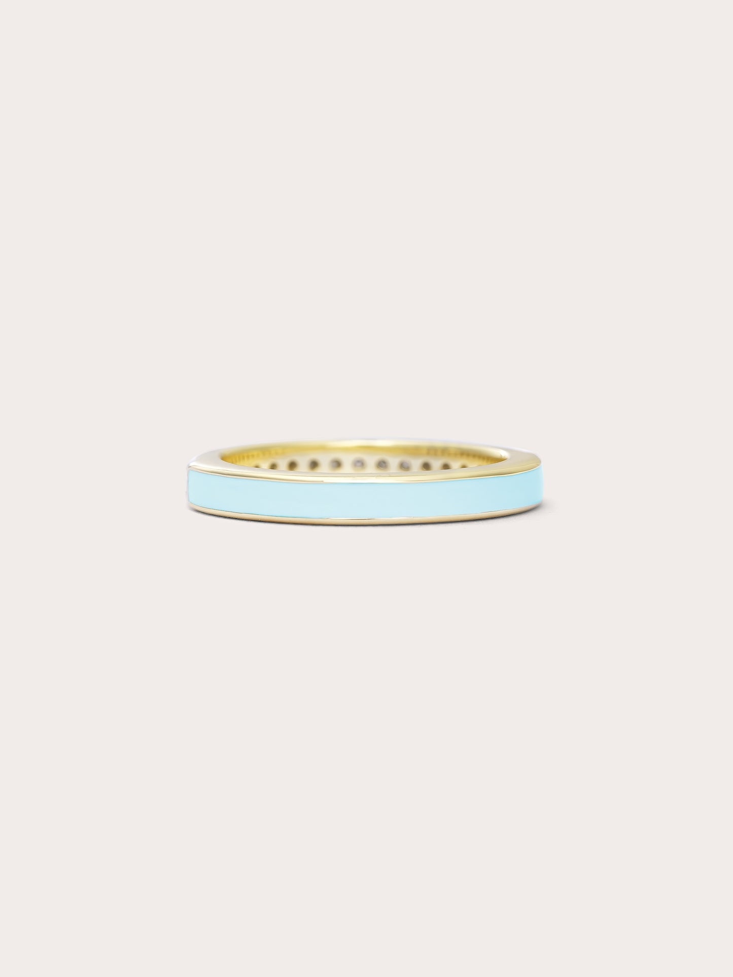 Mint Enamel Moissanite Band - Reversible