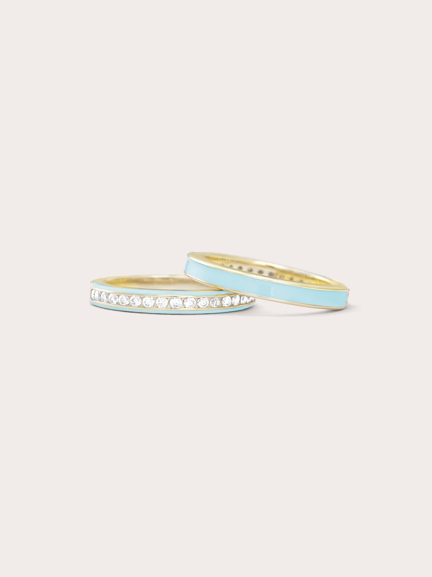 Mint Enamel Moissanite Band - Reversible