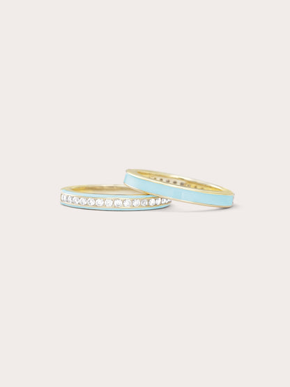 Mint Enamel Moissanite Band Reversible (4) – Mondays Made Flower & Birthstone Jewelry Singapore