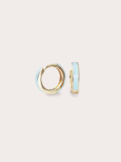 Mint Enamel Moissanite Huggie Earrings Reversible (5) – Mondays Made Flower & Birthstone Jewelry Singapore