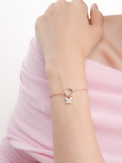 Moissanite Butterfly Charm Reversible 18K Rose Gold (7) – Mondays Made Flower & Birthstone Jewelry Singapore