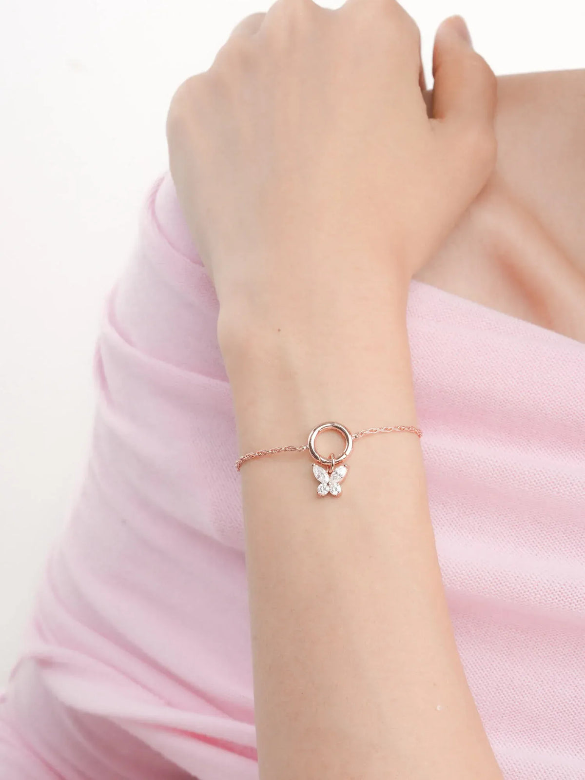 Moissanite Butterfly Charm - Reversible
