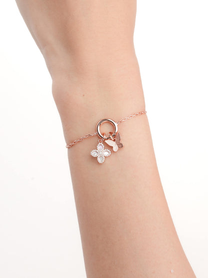 Moissanite Butterfly Charm Reversible 18K Rose Gold (9) – Mondays Made Flower & Birthstone Jewelry Singapore