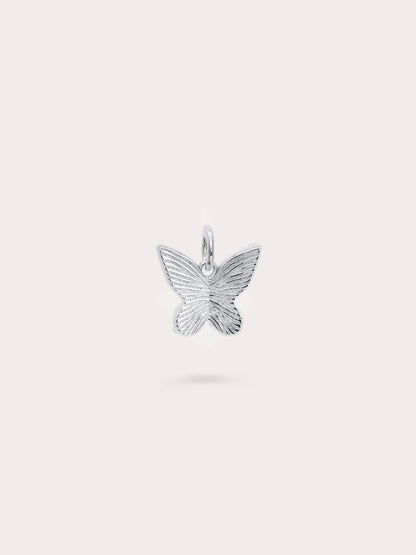 Moissanite Butterfly Charm Reversible S925 Silver Rhodium (3) – Mondays Made Flower & Birthstone Jewelry Singapore