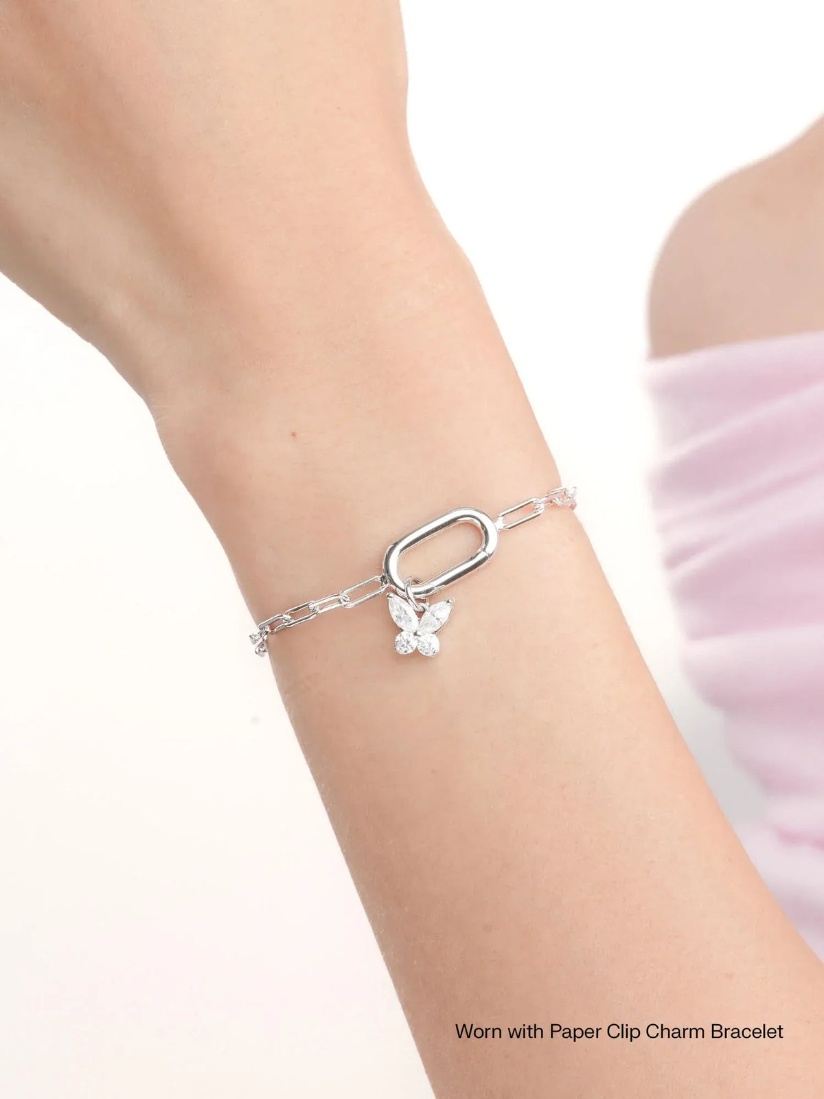 Moissanite Butterfly Charm - Reversible