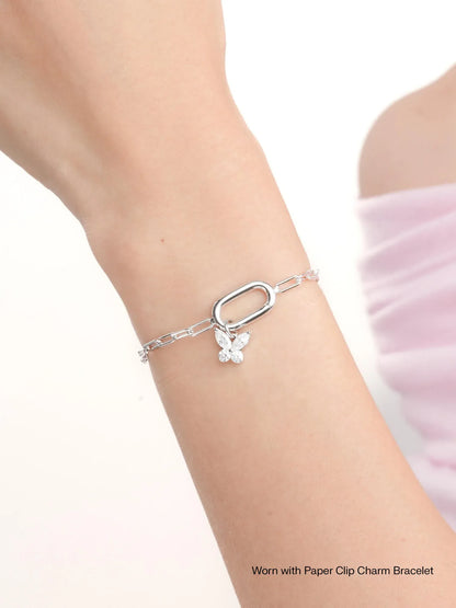 Moissanite Butterfly Charm - Reversible