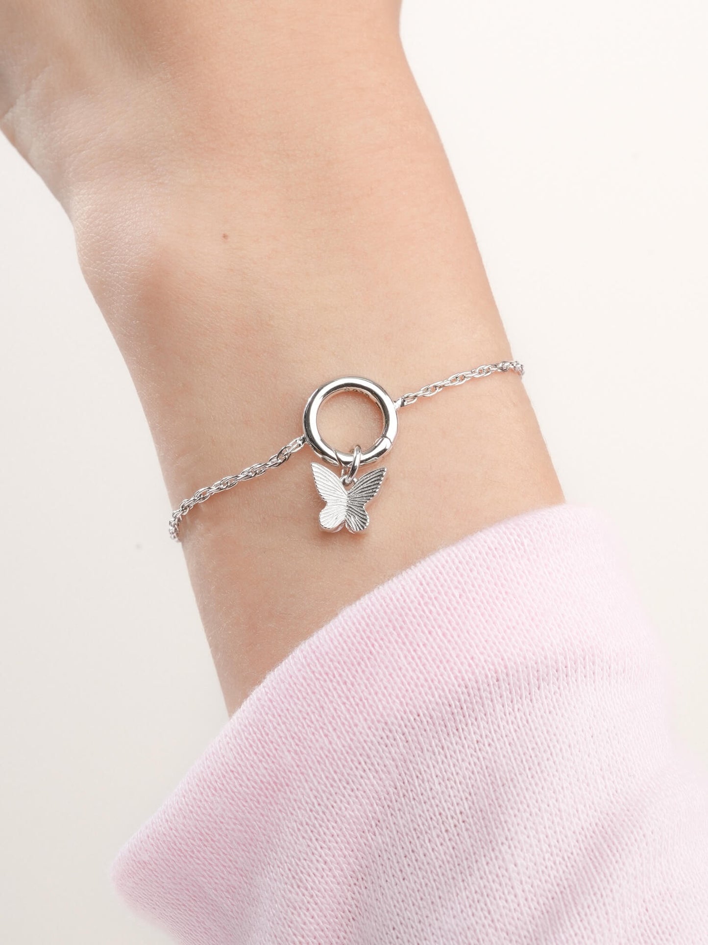 Moissanite Butterfly Charm - Reversible